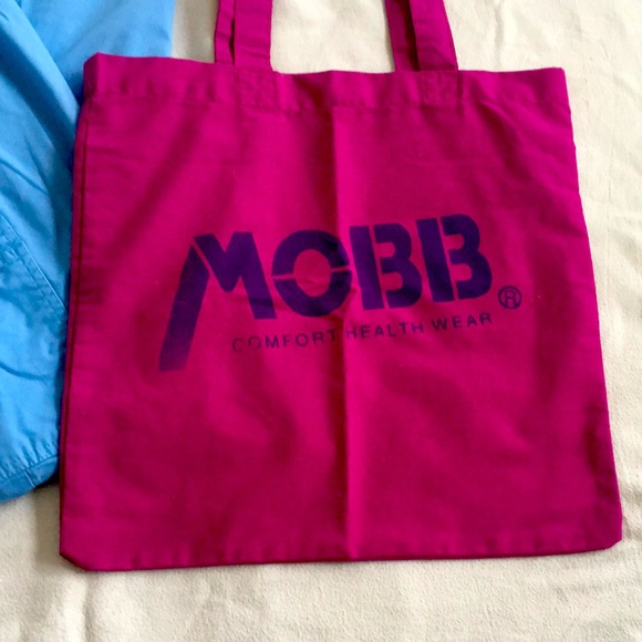 MOBB 5 Pocket Blue Scrub Pants With MOBB Tote Bag - Size Large - Picture 5 of 13